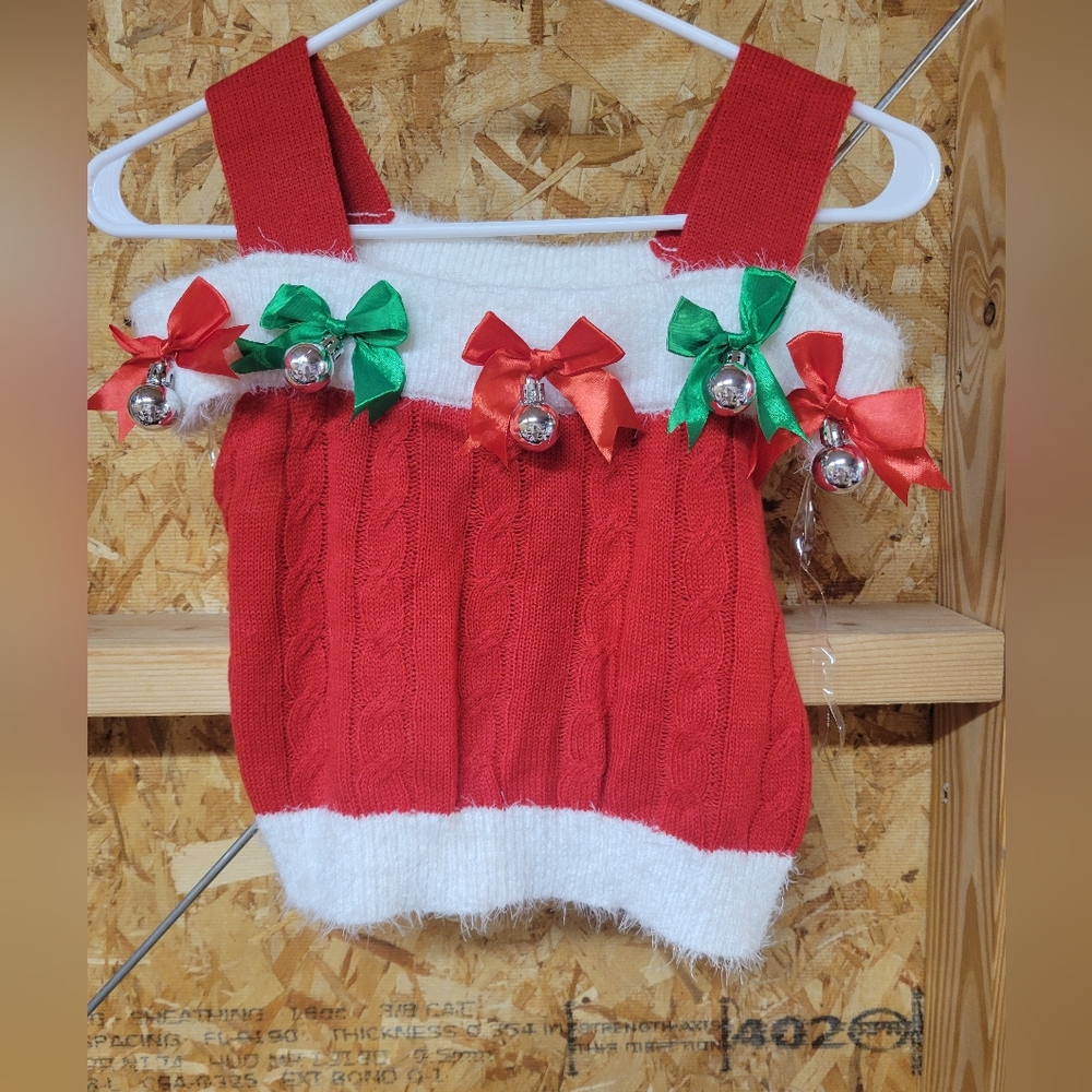 Planet Heart NWT Christmas Holiday Off Shoulder Sweater Tank‎ Top Size Medium
